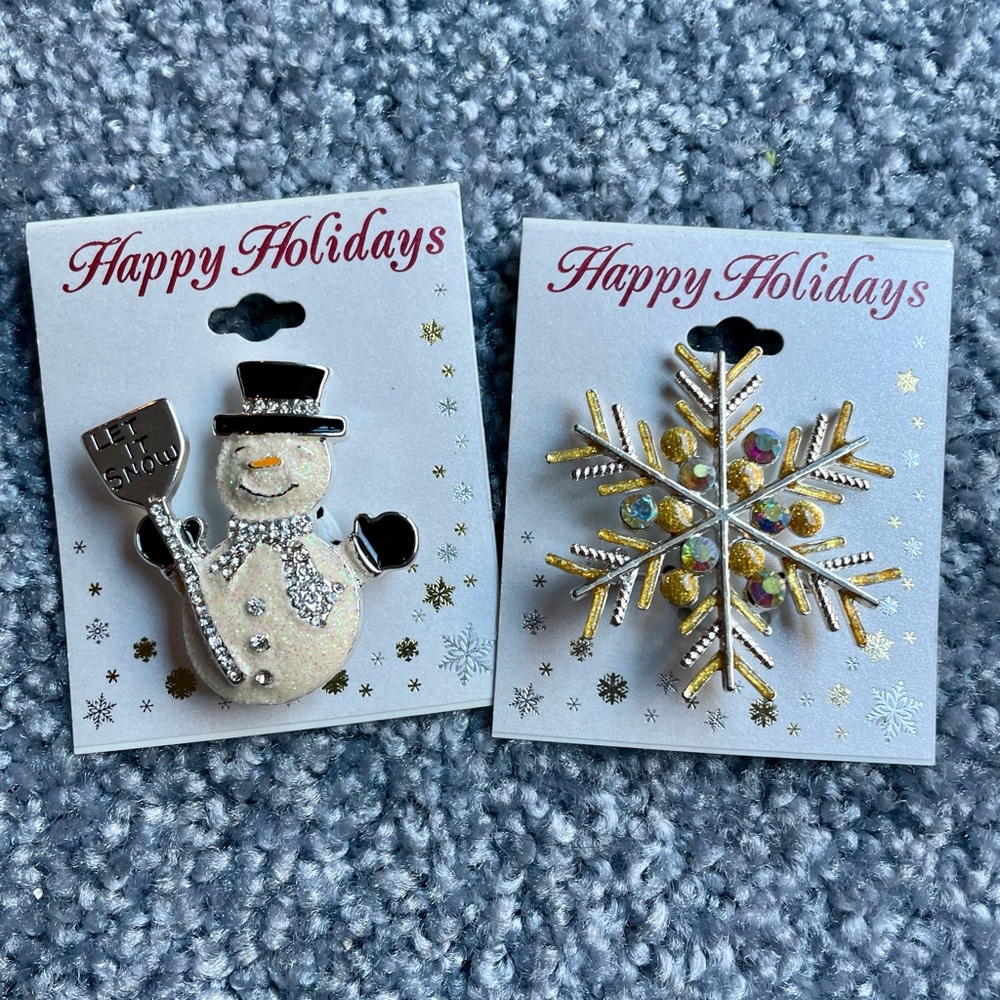 Set of Two Holiday Pins - Picture 1 of 3